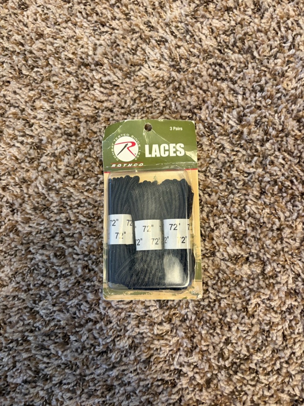 NWT Rothco Black 72" Boot Laces (3 Pairs)